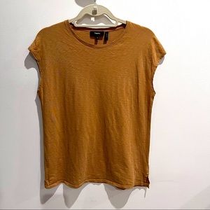 Theory short sleeve t shirt in mustard